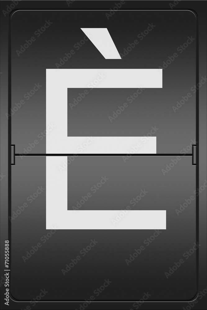 Letter E on a mechanical leter indicator Letter E on a mechanical leter indicator