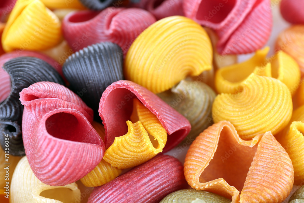 Colorful pasta, close-up Colorful pasta, close-up
