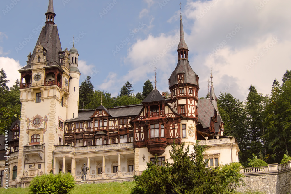 Peles castle and trees