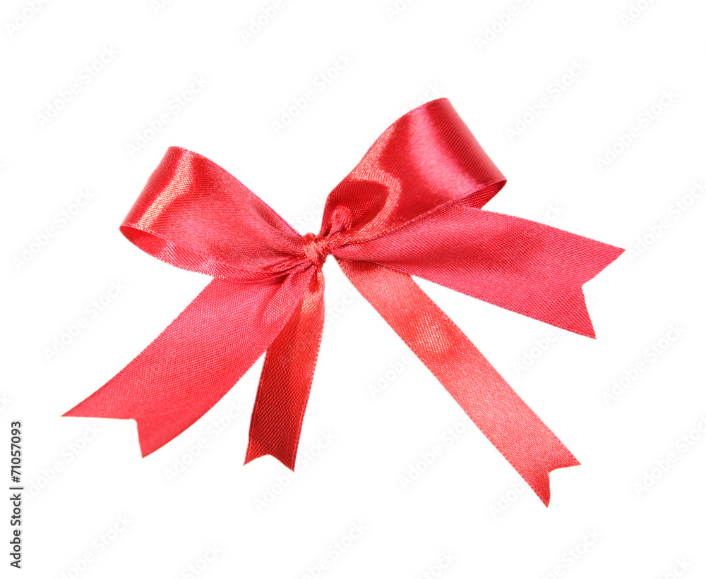 Shiny red bow isolated on white Shiny red bow isolated on white
