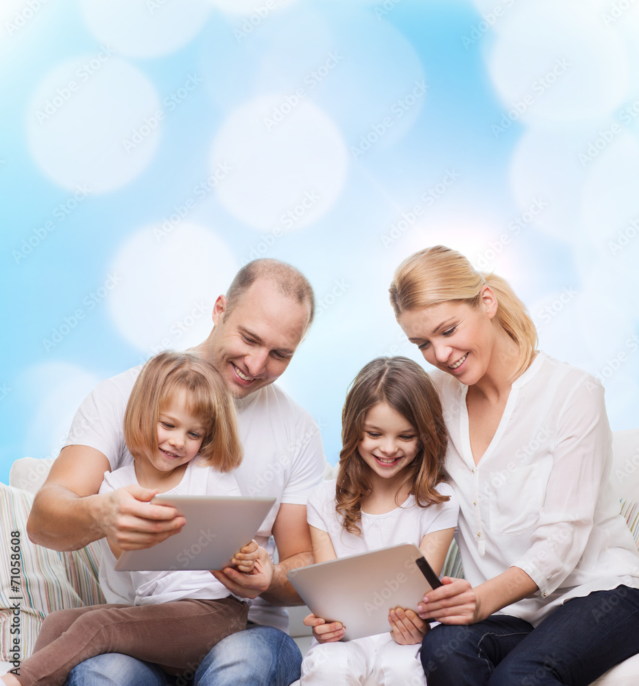 happy family with tablet pc computers happy family with tablet pc computers