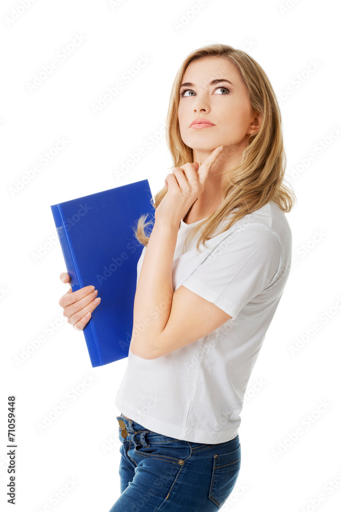 Young student woman thinking Young student woman thinking