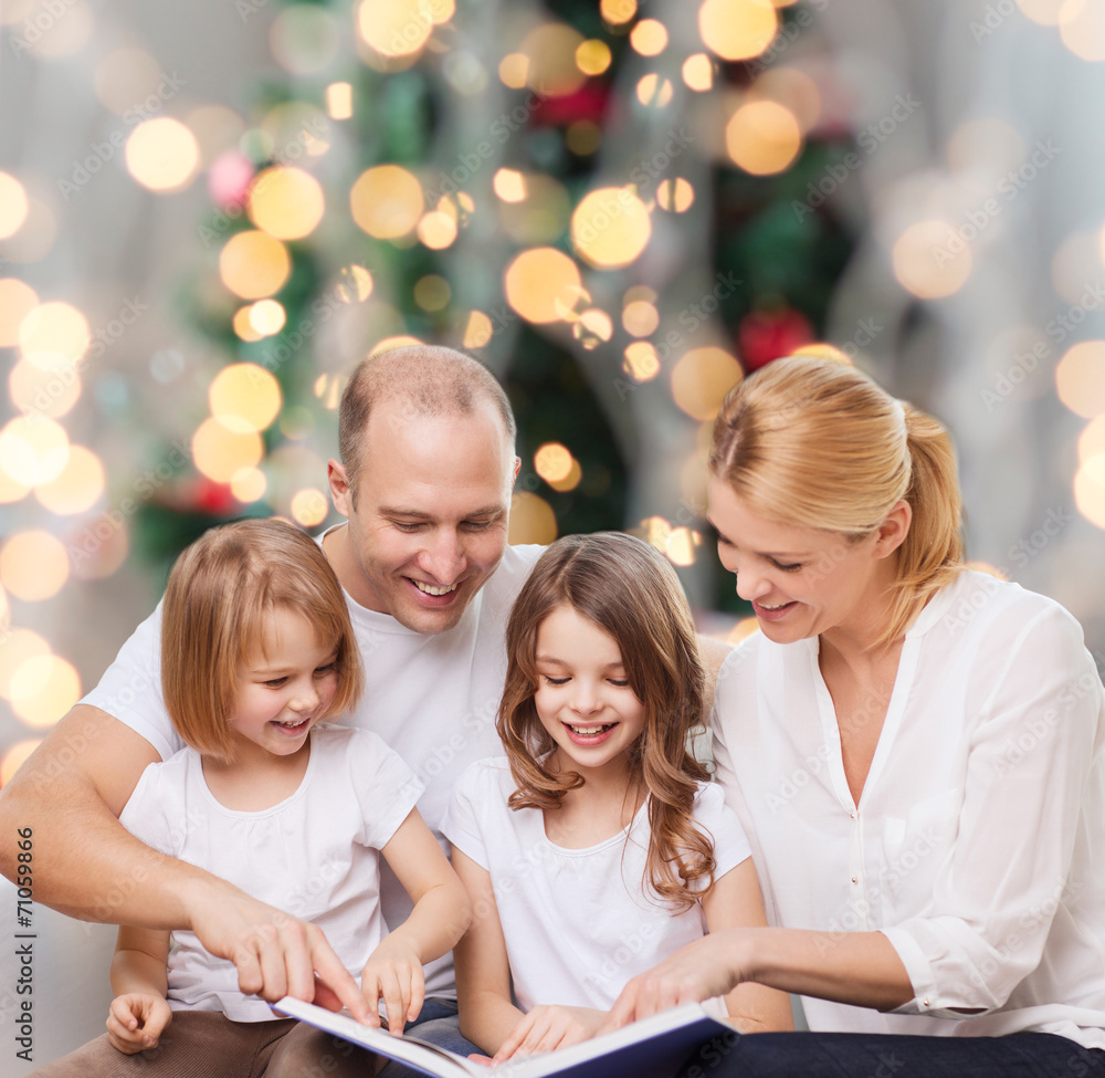 happy family with book at home happy family with book at home