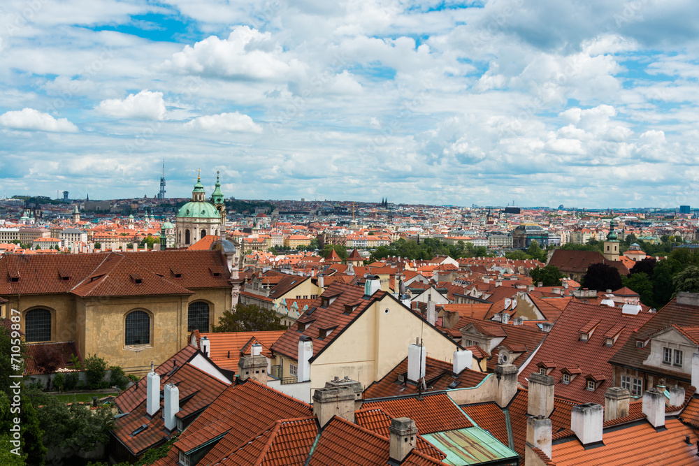Obraz premium View of Prague on bright summer day