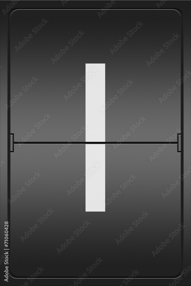 Letter I on a mechanical leter indicator Letter I on a mechanical leter indicator