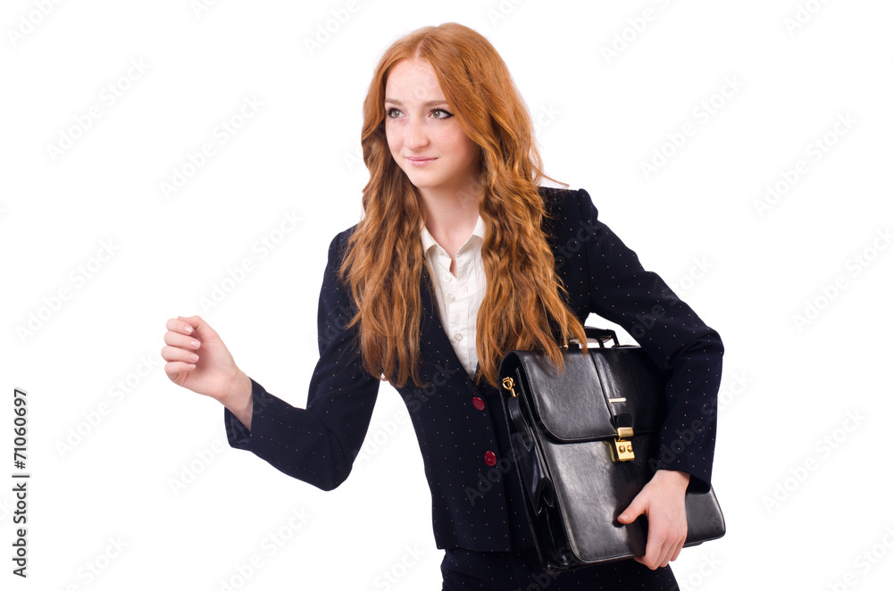 Woman businesswoman in business concept isolated on white Woman businesswoman in business concept isolated on white