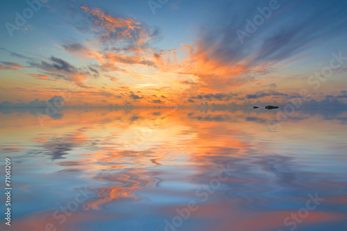 Beach with sunrise background