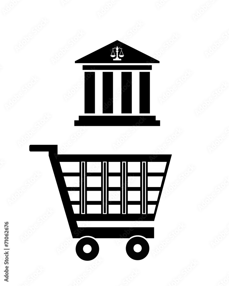 Tribunal de Justice dans un caddie Tribunal de Justice dans un caddie