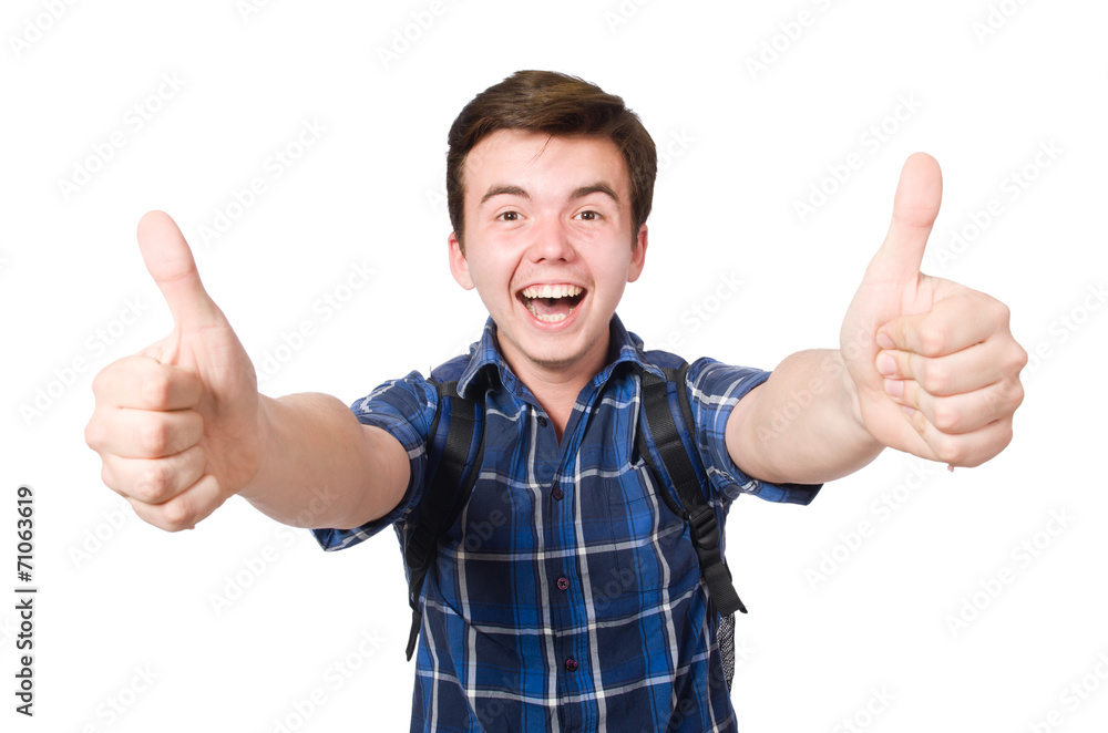 Young student isolated on the white background Young student isolated on the white background