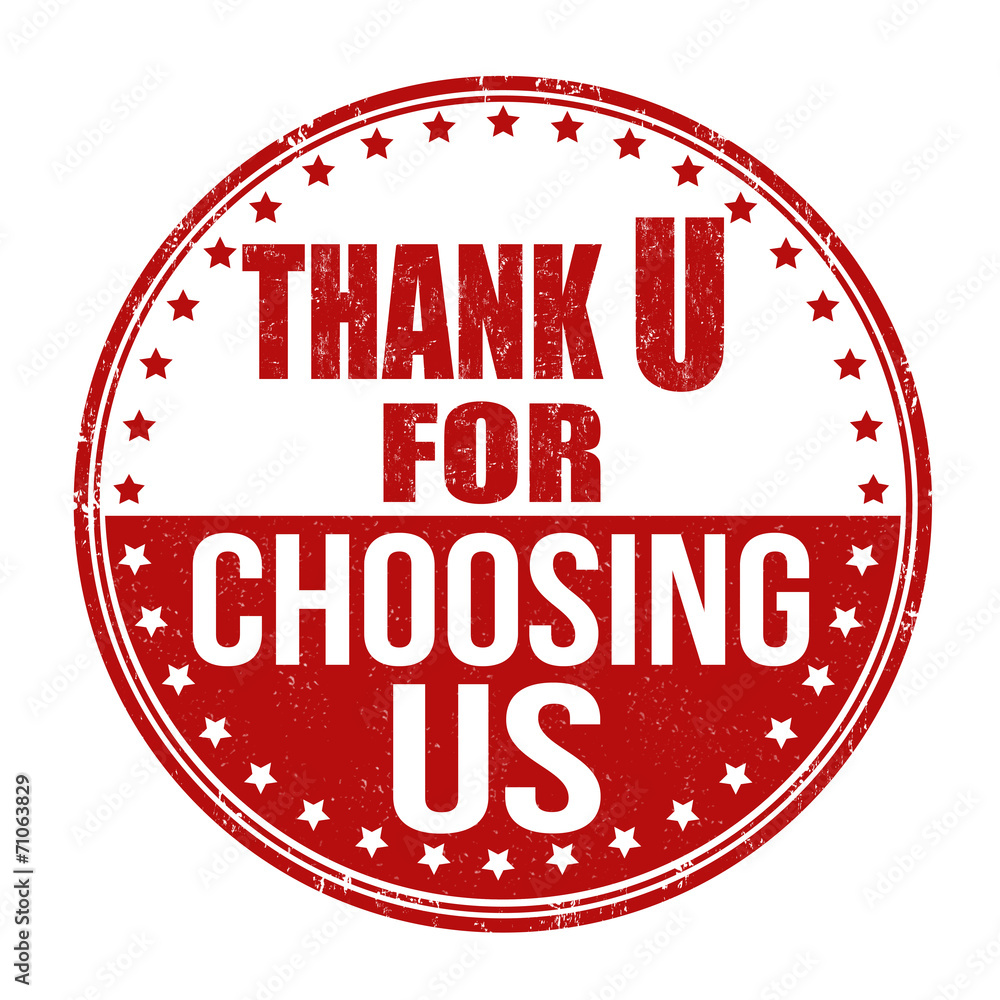 Thank you for choosing us stamp Thank you for choosing us stamp