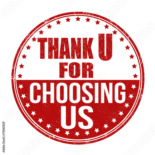 Thank you for choosing us stamp