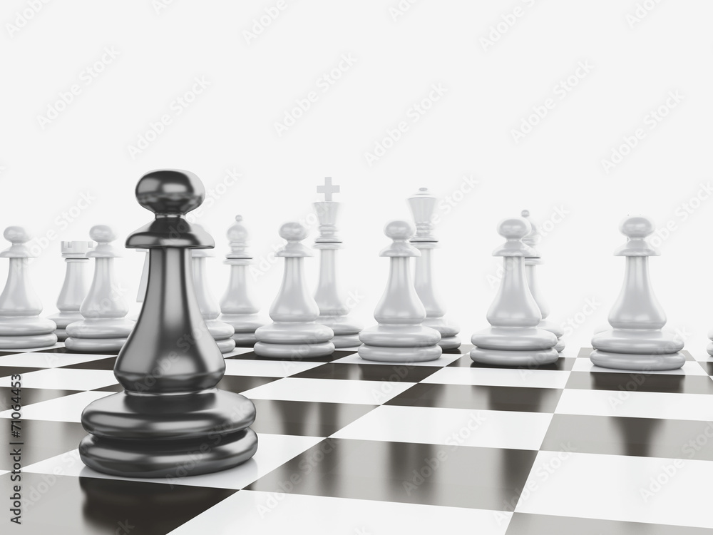 Black vs wihte chess 3d concept Black vs wihte chess 3d concept