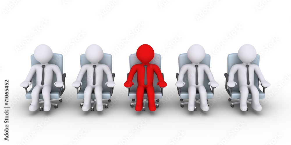 Businessman stands out of others Businessman stands out of others