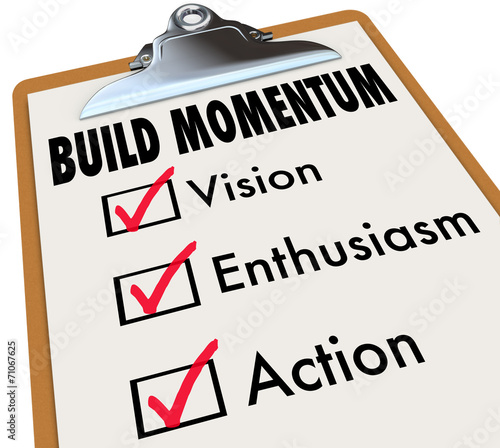 Build Momentum Checklist Clipboard Moving Forward