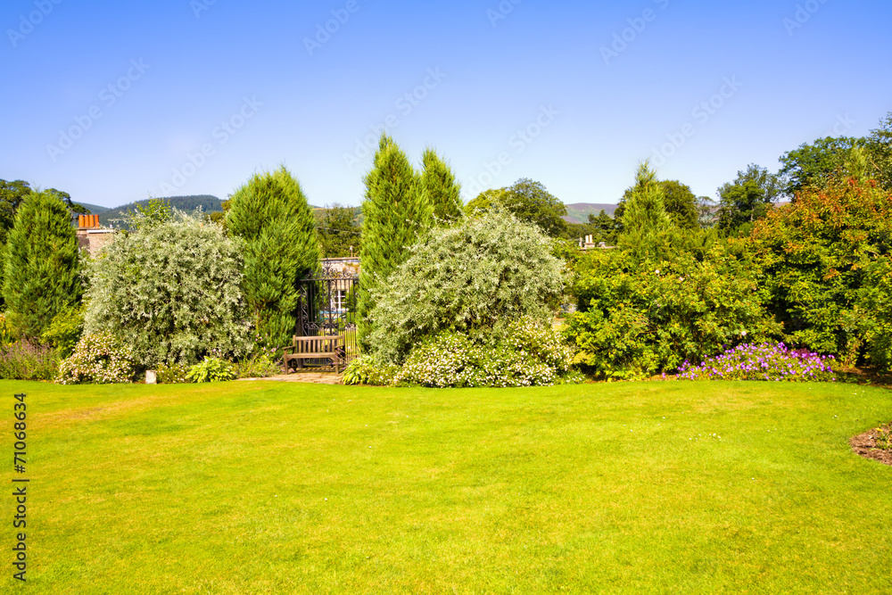 Beautiful landscaped summer garden