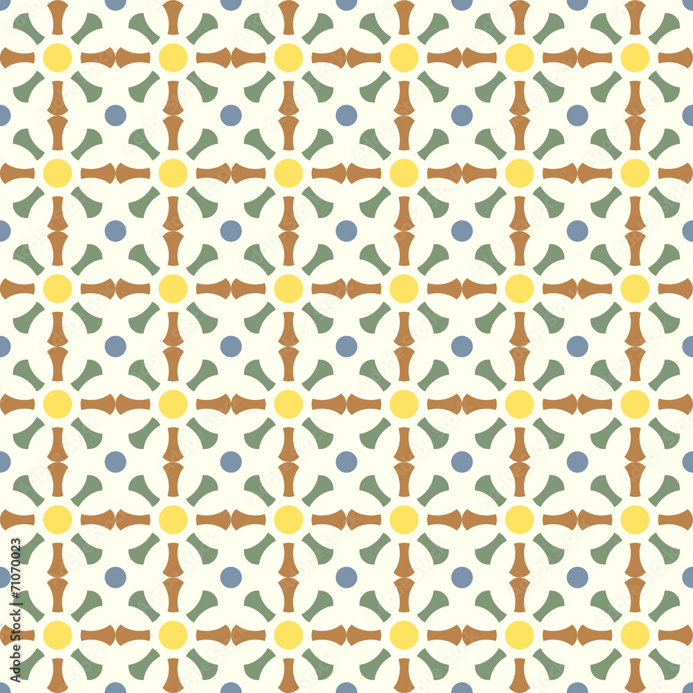 Brown and Green Retro Bone and Circle Pattern on Pastel Color Brown and Green Retro Bone and Circle Pattern on Pastel Color