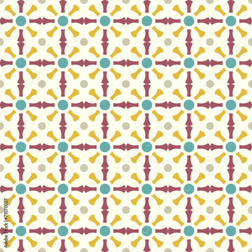 Purple and Yellow Retro Bone and Circle Pattern on Pastel Color