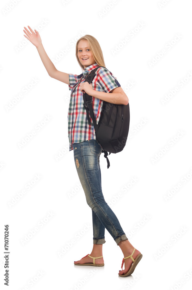 Young student isolated on the white background Young student isolated on the white background