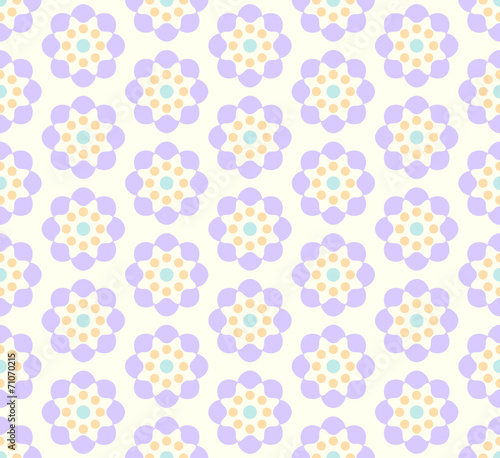 Purple Vintage Flower Pattern on Pastel Background