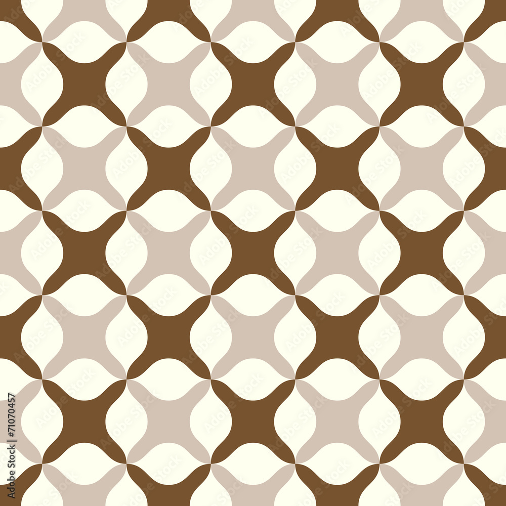 Naklejka premium Brown Abstract Cross Pattern on Pastel Color