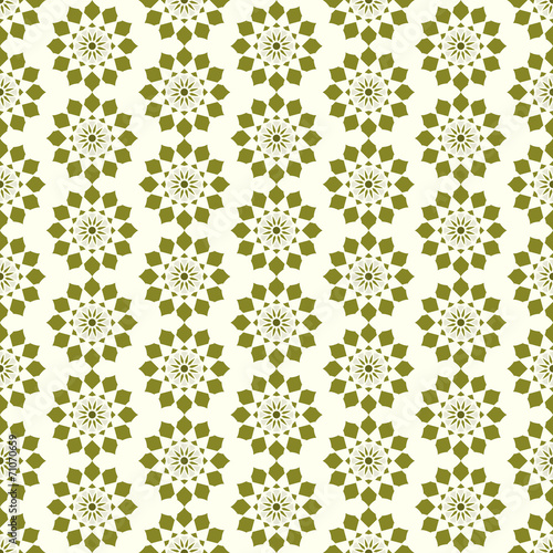 Dark Green Vintage Modern Flower Pattern on Pastel Color