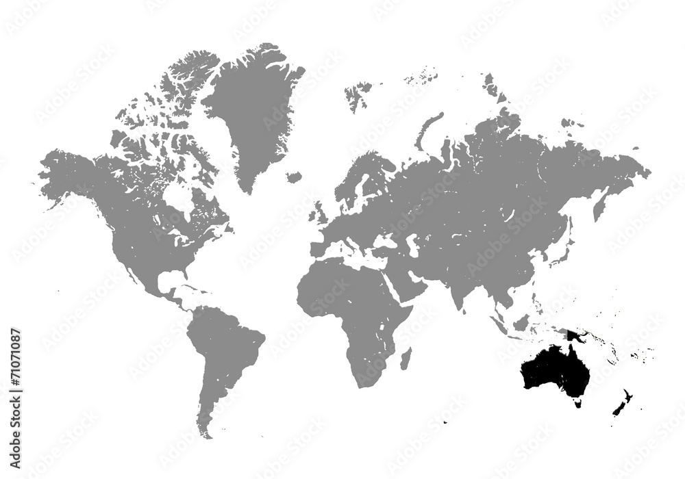 World Map on white background. map of australia World Map on white background. map of australia