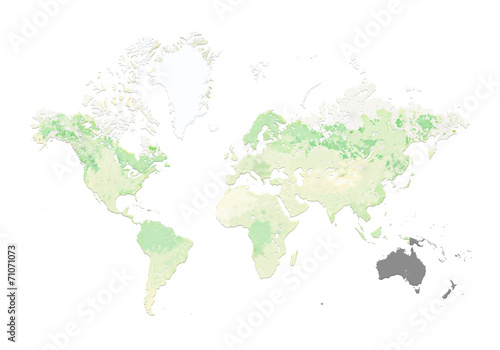 World Map on white background. map of australia