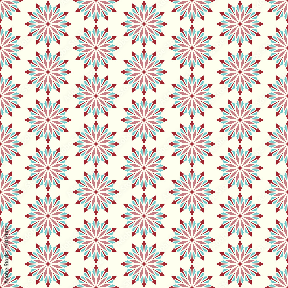 Red Abstract Blossom and Arrow Shape Seamless Pattern Red Abstract Blossom and Arrow Shape Seamless Pattern