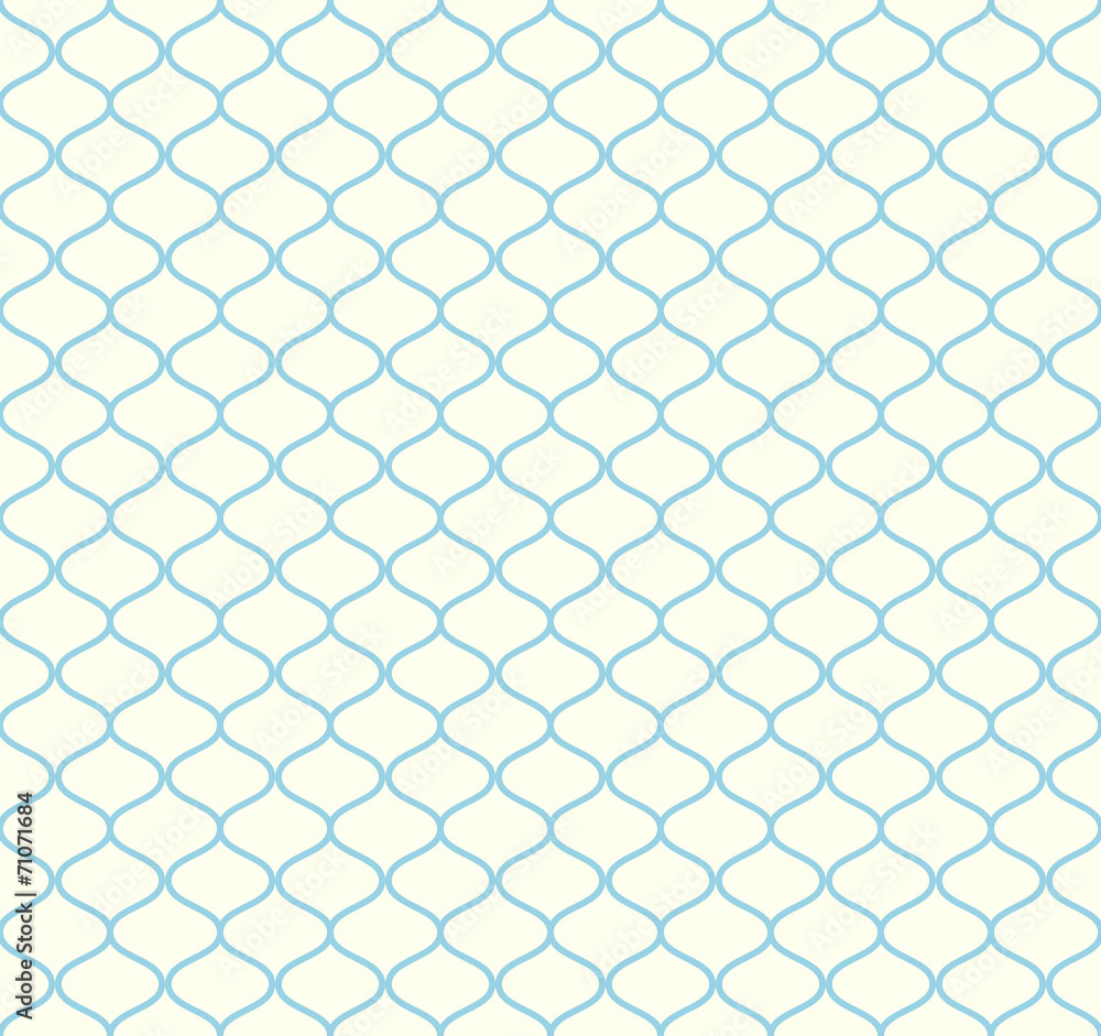 Fototapeta premium Blue Retro Net Seamless Pattern on Pastel Background