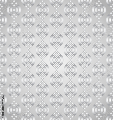 Silver Abstract Lotus Seamless Pattern on Pastel Background