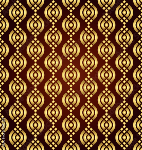 Gold Abstract Lotus Seamless Pattern on Pastel Background