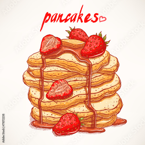 pancakes with strawberries