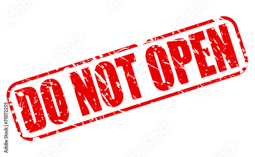 Do not open red stamp text