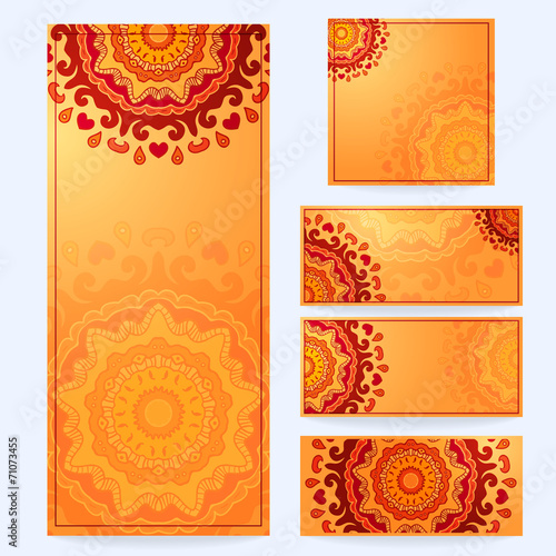 Set of floral wedding cards, invitations