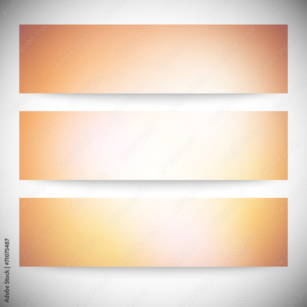 Fototapeta premium Set of horizontal banners. Abstract multicolored defocused