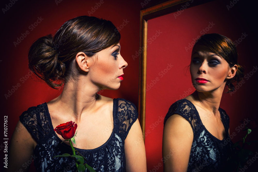 Beautiful Girl With rose.Beauty Model Woman Face. Perfect Skin. Beautiful Girl With rose.Beauty Model Woman Face. Perfect Skin.