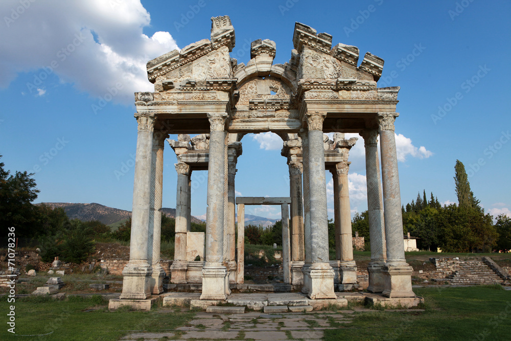 The Monumental Gateway in Aphrodisias Ancient City, Turkey.