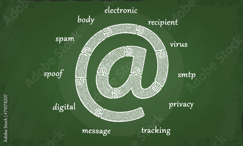 Electronic email chalkboard illustration
