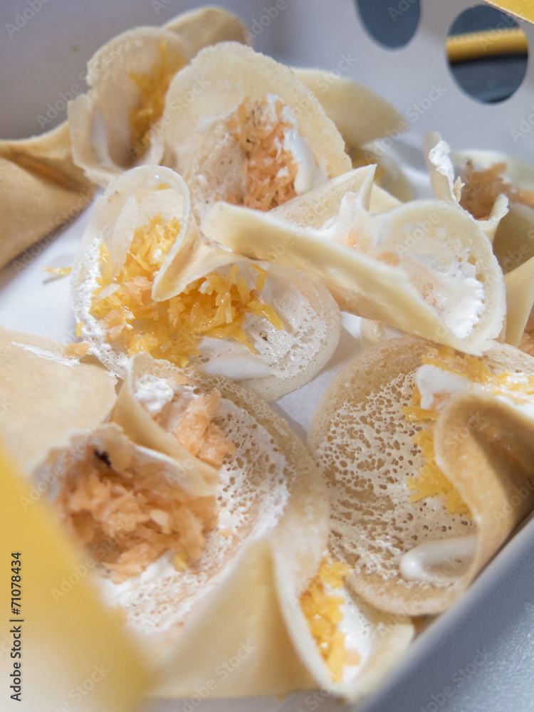 closed up thai pancake closed up thai pancake