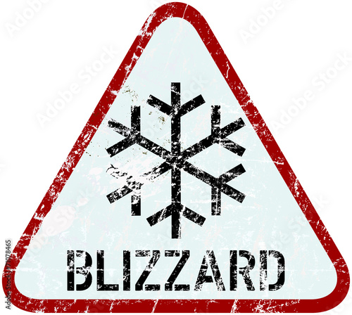 blizzard warning traffic sign, vector illustration