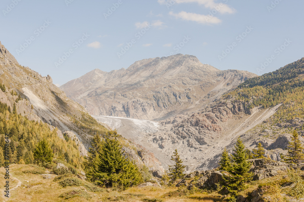Obraz premium Belalp, Dorf, Aletschgletscher, Alpen, Massaschlucht, Schweiz