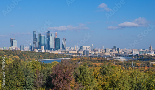 Moscow city view from Vorobyovy Mountains