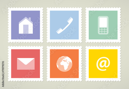 Postage stamps with symbols