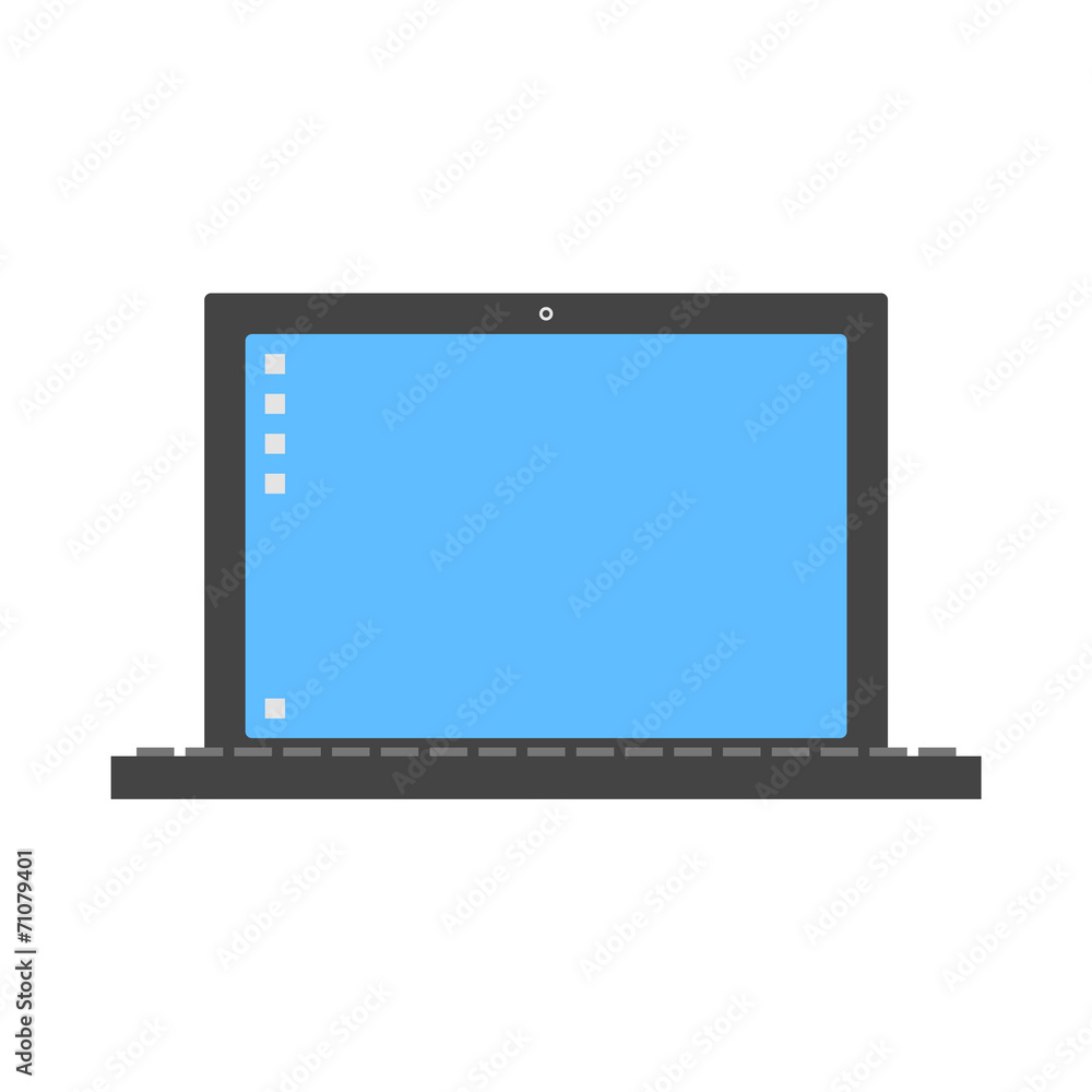 Black vector laptop icon, isolated Black vector laptop icon, isolated