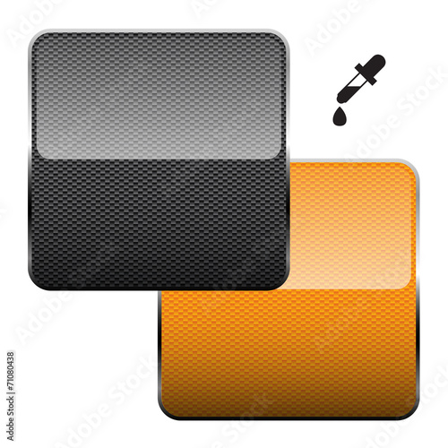 Black and orange carbon fiber with reflection and color picker