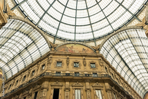 Glass dome of Galleria Vittorio Emanuele in Milan  Italy