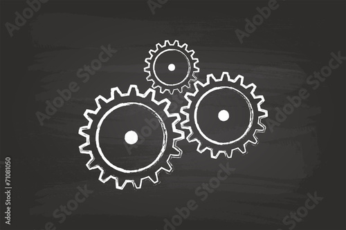 Gear Mechanism On Blackboard
