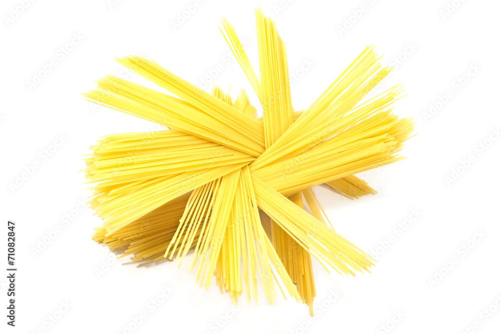 Bunch of spaghetti isolated on white Bunch of spaghetti isolated on white