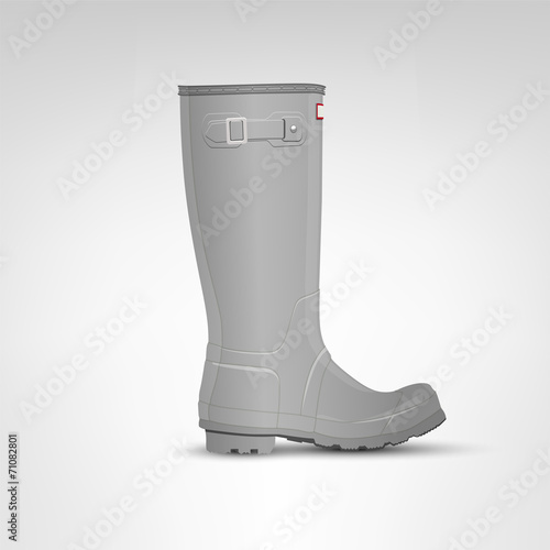 Grey rubber boot illustration