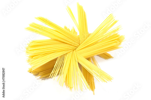 Bunch of spaghetti isolated on white